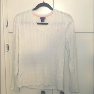 Women sweater v-neck, large of U.S. POLO ASSN.